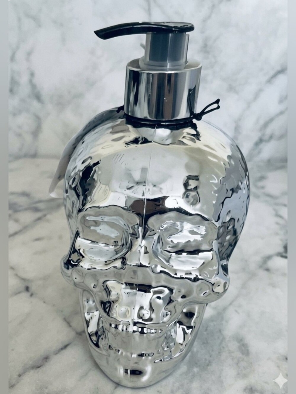 Skull Hand Soap Dispenser - Silver Decorative Pump